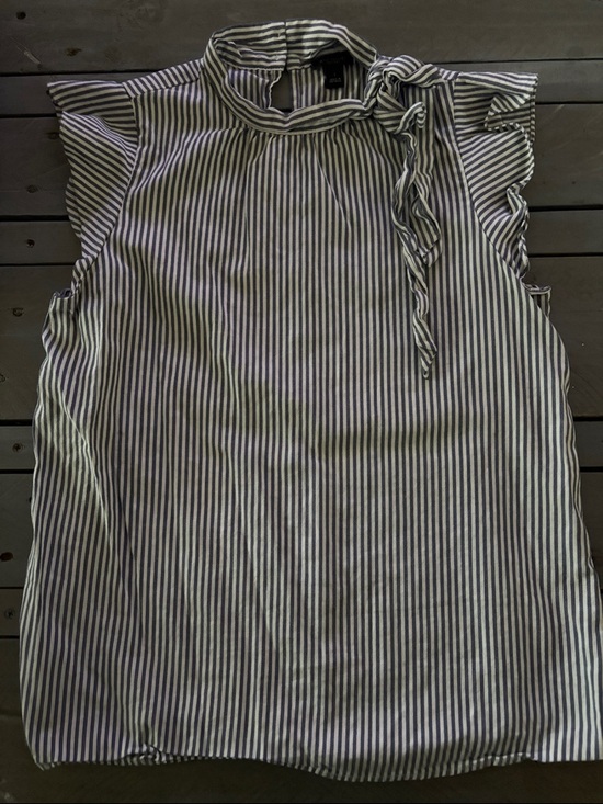 Ann Taylor Factory Tops - Ann Taylor Stepped Tie-Neck Sleeveless Blouse